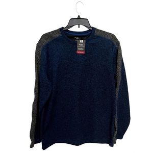 NWT Van Heusen Men’s Blue Black Flex Crewneck Classic Fit Sweater Size XL